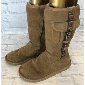 UGG Retro Cargo #1968 Tall Chestnut Brown Suede Womens 5/35 (y1k